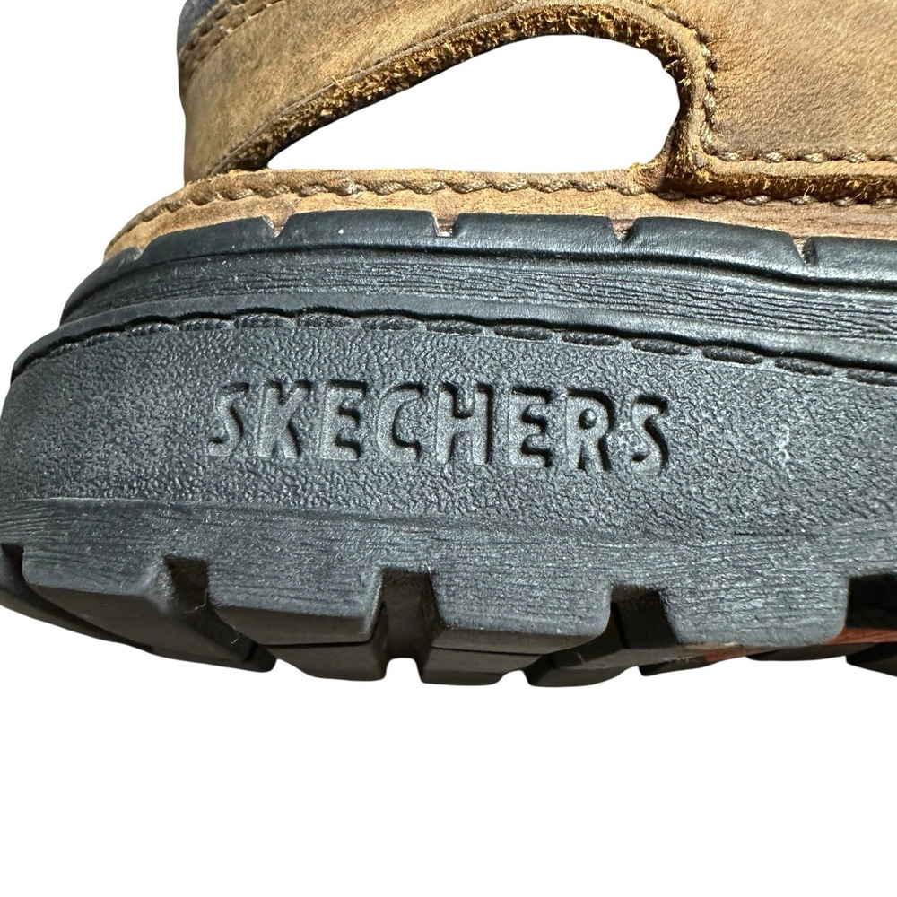 VTG Y2K Skechers Women's Chunky Leather Platforms Sandals Size 7 Brown Grunge - Picture 10 of 16
